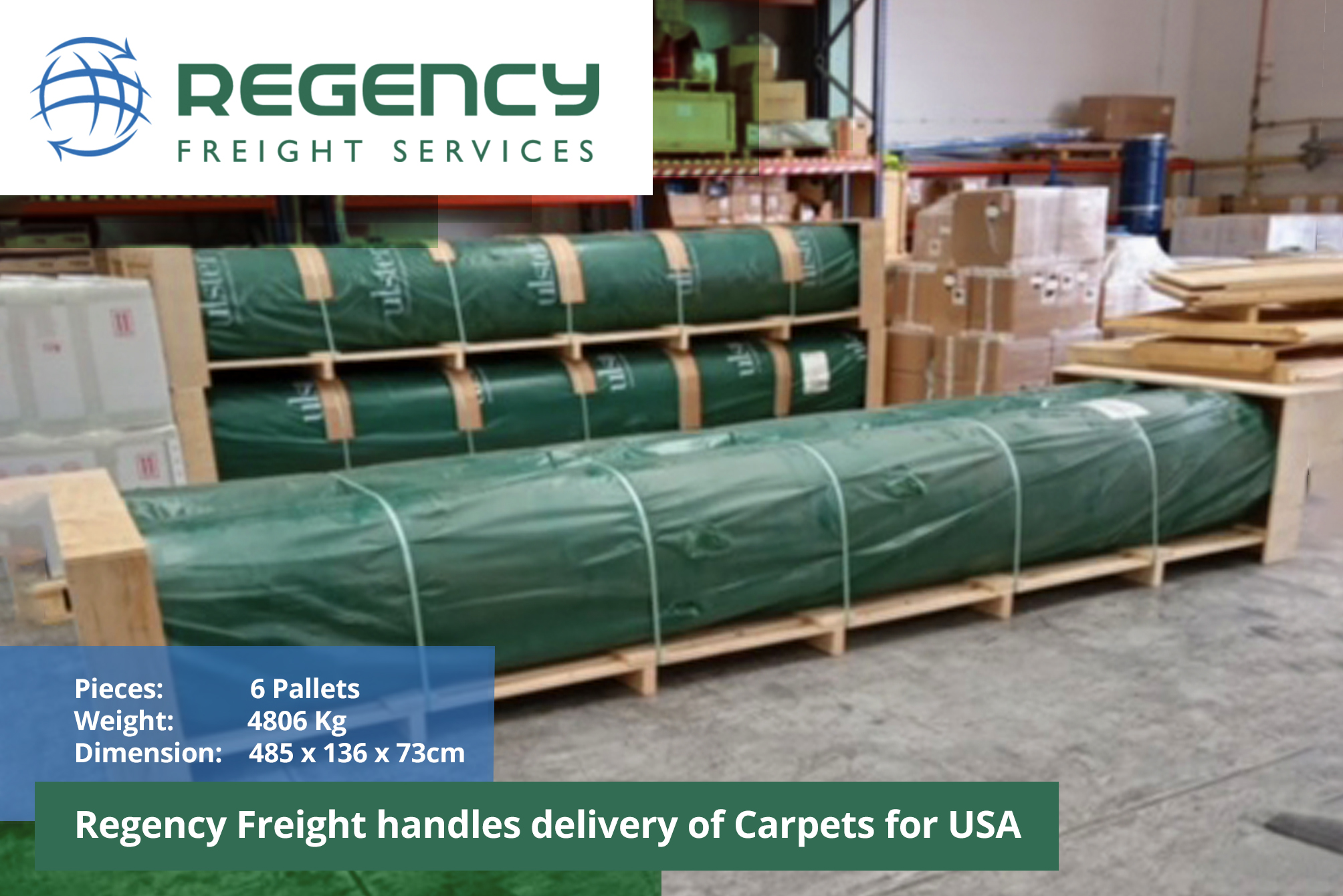 Regency Freight handles delivery of Carpets for USA